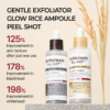 peel shot glow rice ampoule duo serums for brightening, exfoliating, and moisturizing suitable for all skin types peeling