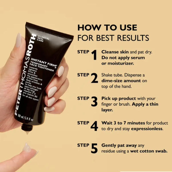 peter thomas roth instant firmx temporary face tightener, tighten firm and smooth facial area, minimize appearance of fine lines and deep wrinkles