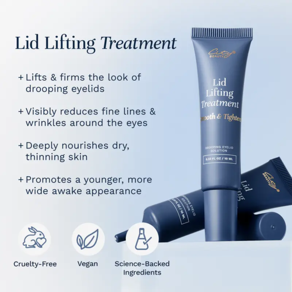 city beauty lid lifting treatment – eyelid firming cream for sagging, drooping lids & fine lines | instantly smooths the look of creases | supports firmer, tighter looking skin around the eyes | fragrance free