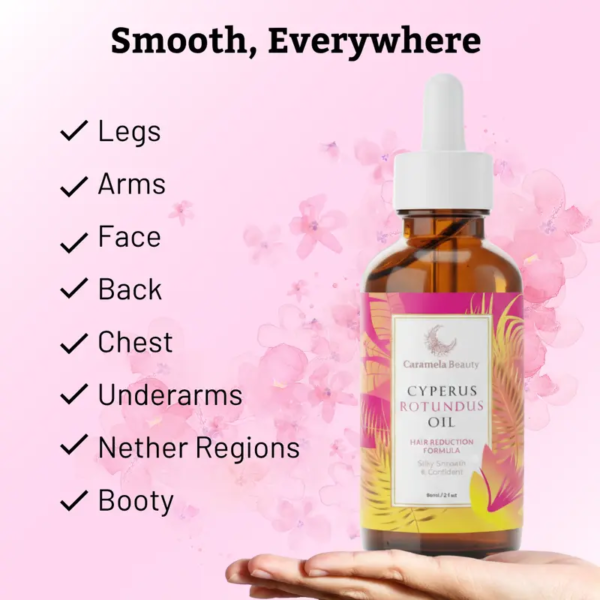 caramela beauty cyperus rotundus oil for natural hair reduction 60ml/2oz