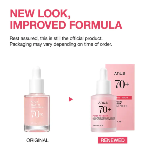 peach 70 niacinamide serum for brightening 1.01 fl. oz. (30ml) ｜pink serum for radiant&smooth, korean skincare, niacinamide serum