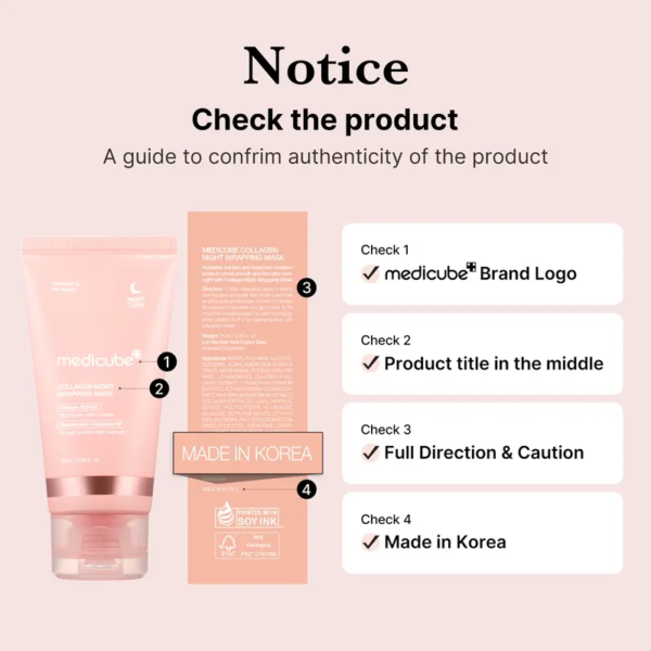 collagen night wrapping mask : sleep, shed, and glow! skincare skin repair comfort pink