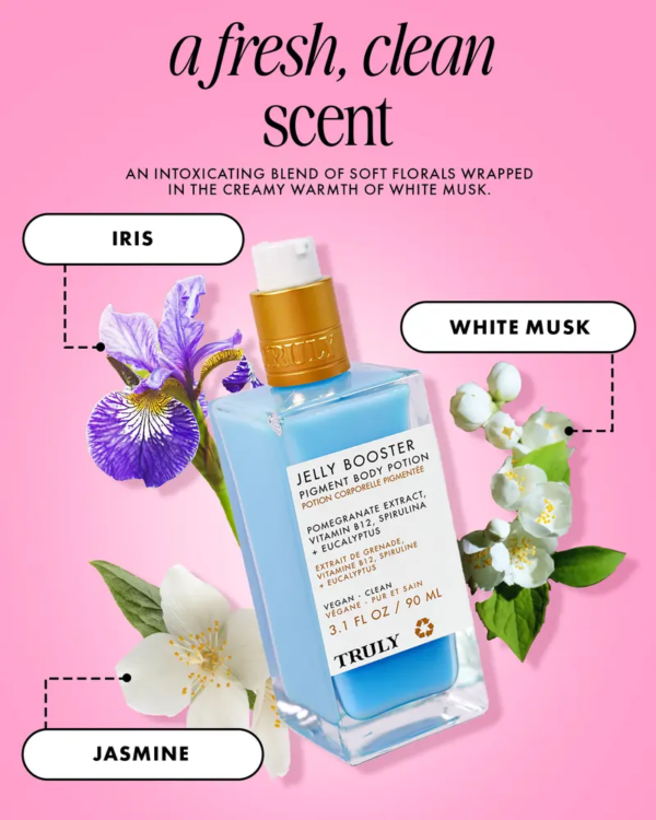 jelly booster pigment body potion – targeted discoloration treatment with pomegranate & vitamin b12 – corrects dark spots, hyperpigmentation & acne scars – boosts collagen and renews skin for a smoother, even tone – suitable for all skin types