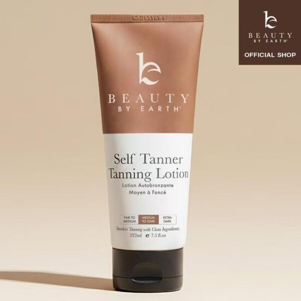 Beauty by Earth Self Tanner Lotion Duo - Gradual Sunless Professional Perfect Tanning Kit Bundle At Home Body Face Non Sticky Streak-Free Tan USA Made Coconut Shea