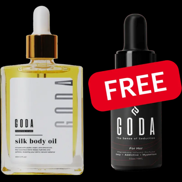 GODA Silk Body Oil - 1.79L oz Lightweight Scented Formula with Vanilla Lavender & Cacao Notes for Firmer Smoother Skin All Day Long