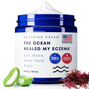 Natural Soothing Cream with Sea Moss & Oats - Eczema & Psoriasis Relief - Ocean Minerals - for Sensitive Skin - Hydrating Eczema Cream for Dry Skin